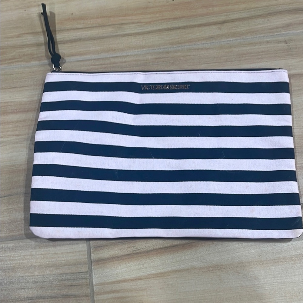 Victoria's Secret Pink and Black Striped Bag